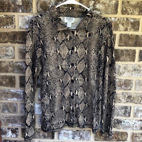 Silk Snake Skin button up - Picture 3 of 6